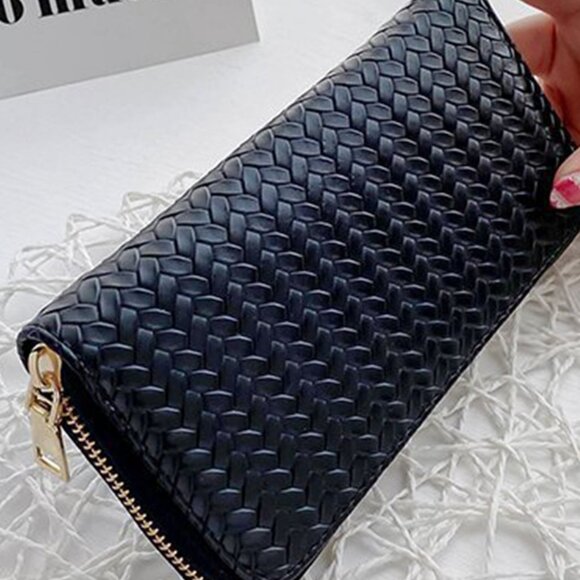 Trendy Vegan Leather Woven Pattern Zipper Wallet by Zenana - Picture 11 of 14